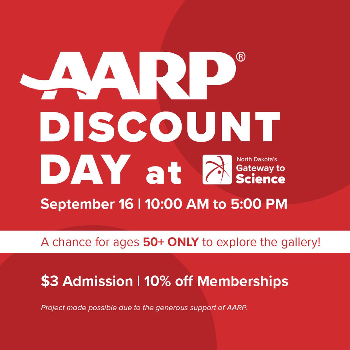 AARP Discount Day at Gateway to Science