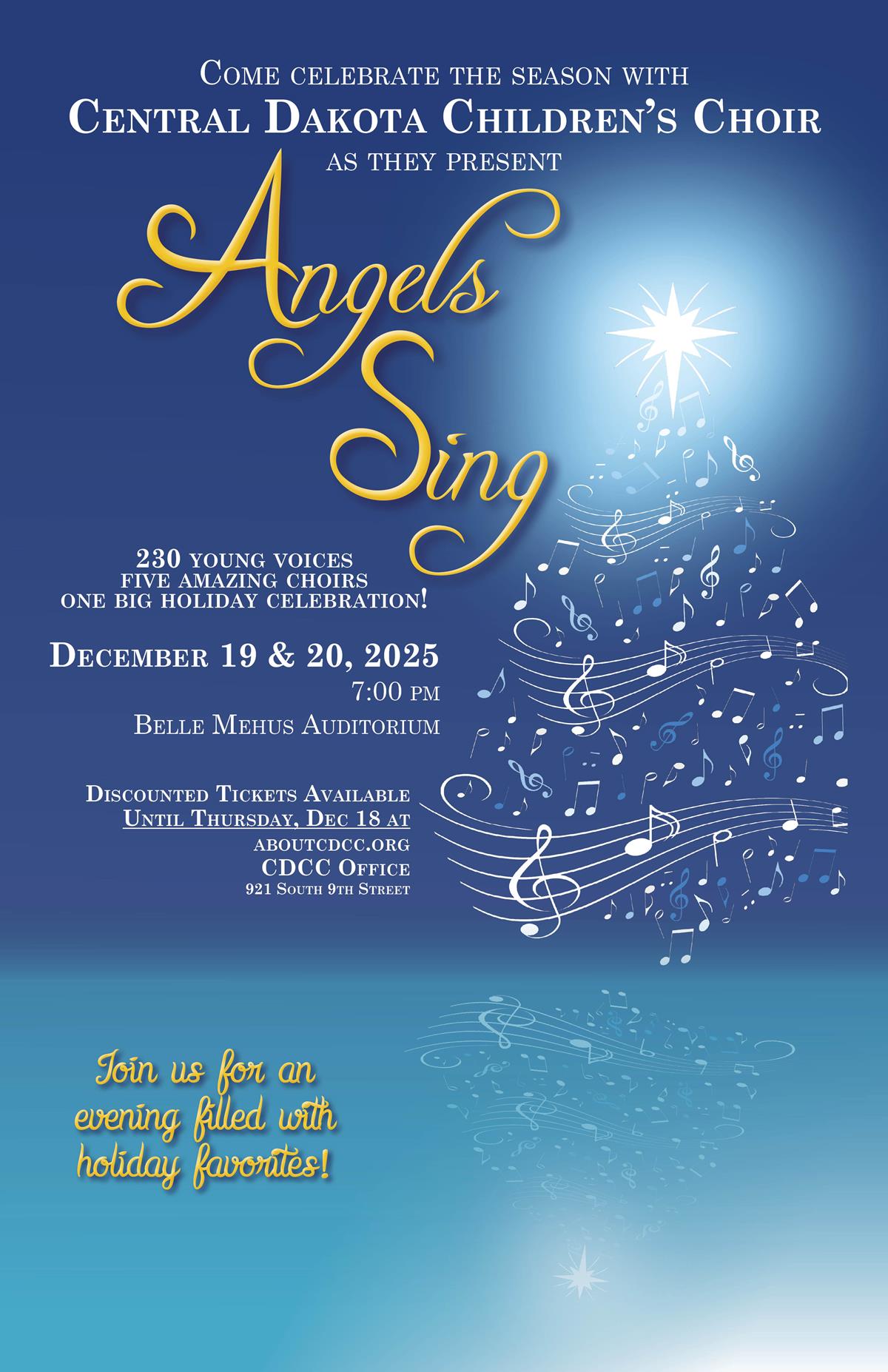 Central Dakota Children's Choir presents "Angels Sing": DEC 19 & 20
